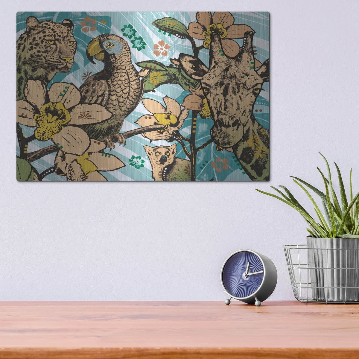 'Tropic Friends 5' by Dean Russo – Metal Wall Art, 16x12 room view