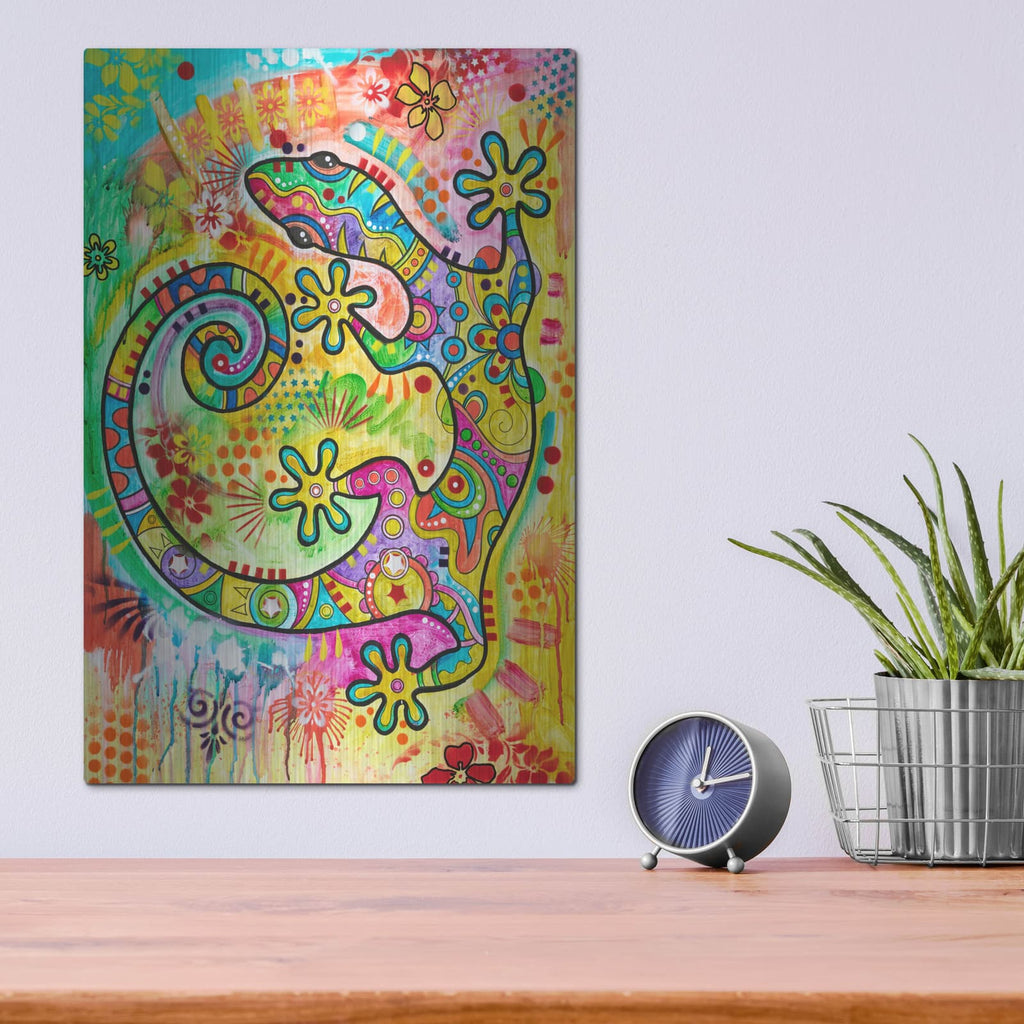 'Squinks Sunbathing' by Dean Russo – Metal Wall Art, 12x16 room view