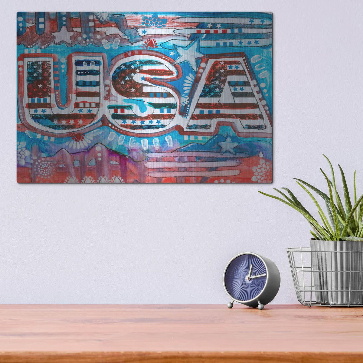 'Usausausa' by Dean Russo – Metal Wall Art, 16x12 room view