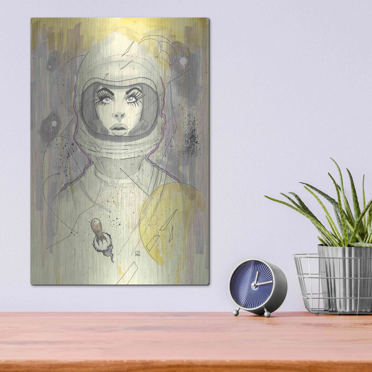 'Space Queen Gold' by Craig Snodgrass – Metal Wall Art, 12x16 room view