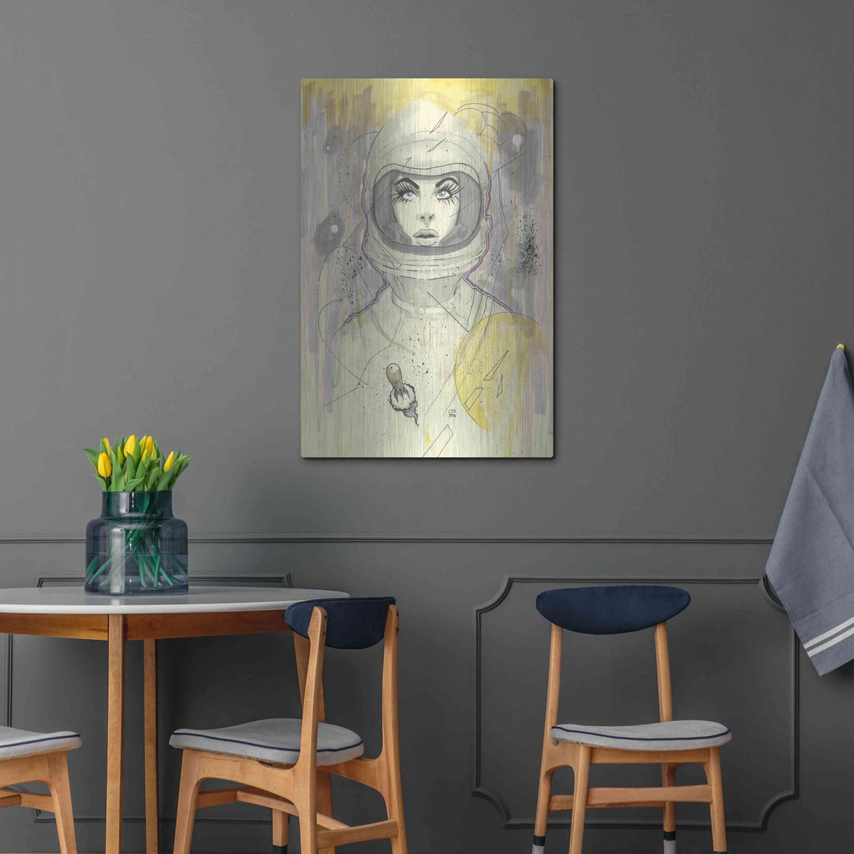 'Space Queen Gold' by Craig Snodgrass – Metal Wall Art, 24x36 room view