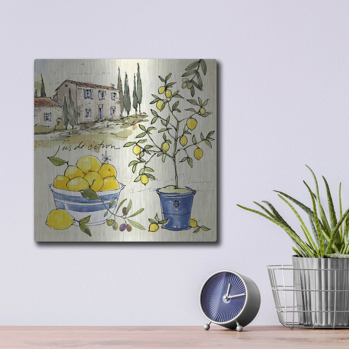 'Citron III' by Anne Tavoletti – Metal Wall Art, 12x12 room view