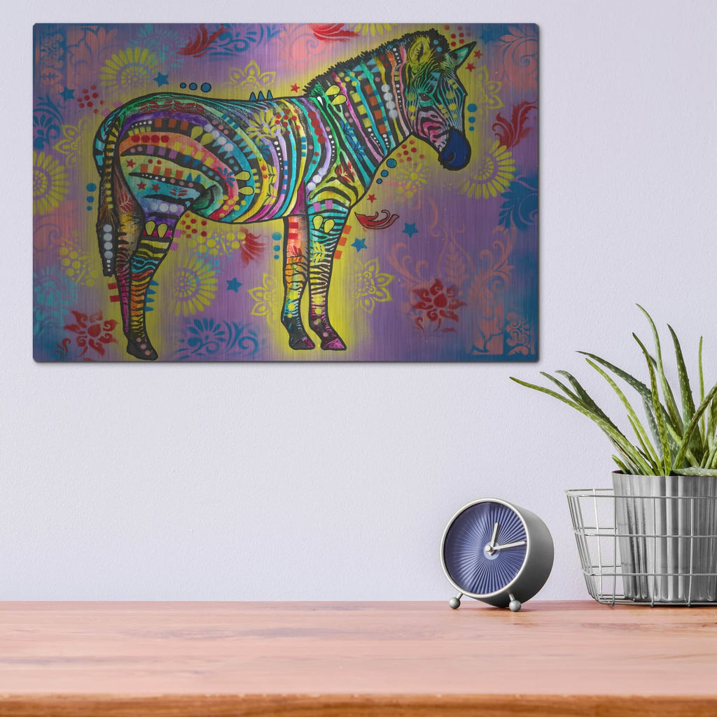 'Zebra Of The Ages' by Dean Russo – Metal Wall Art, 16x12 room view