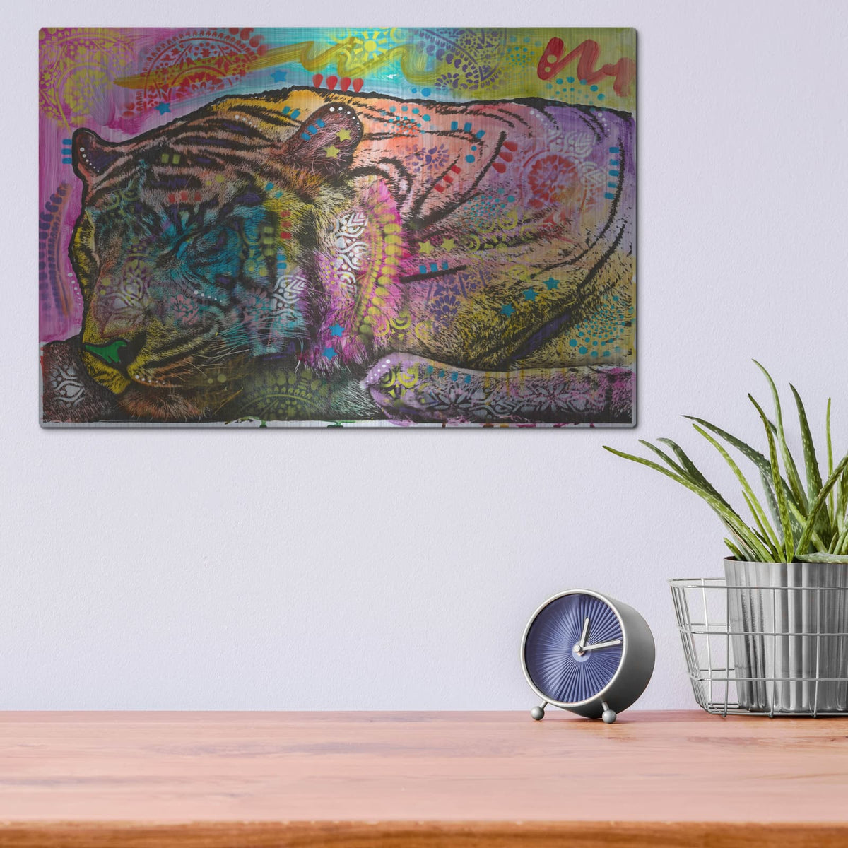 'Sleeping Tiger' by Dean Russo – Metal Wall Art, 16x12 room view