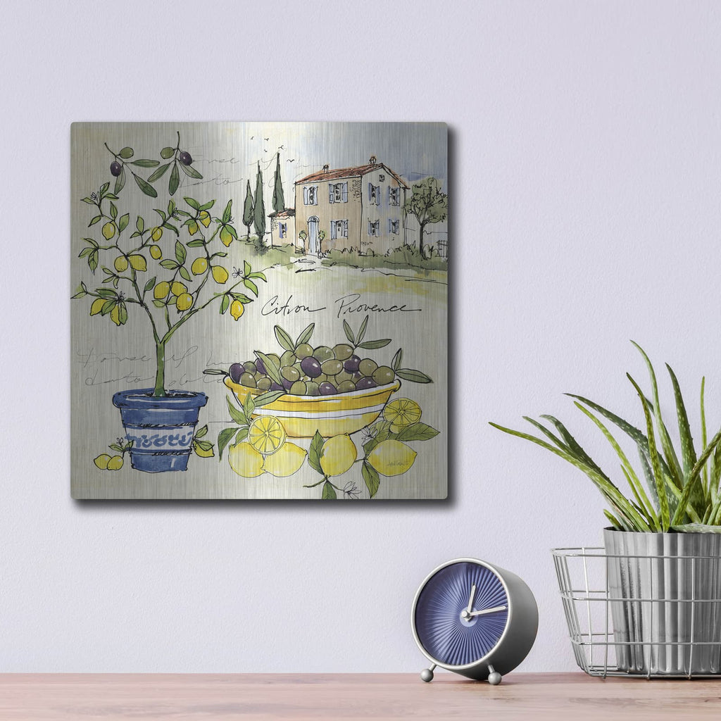 'Citron IV' by Anne Tavoletti – Metal Wall Art, 12x12 room view