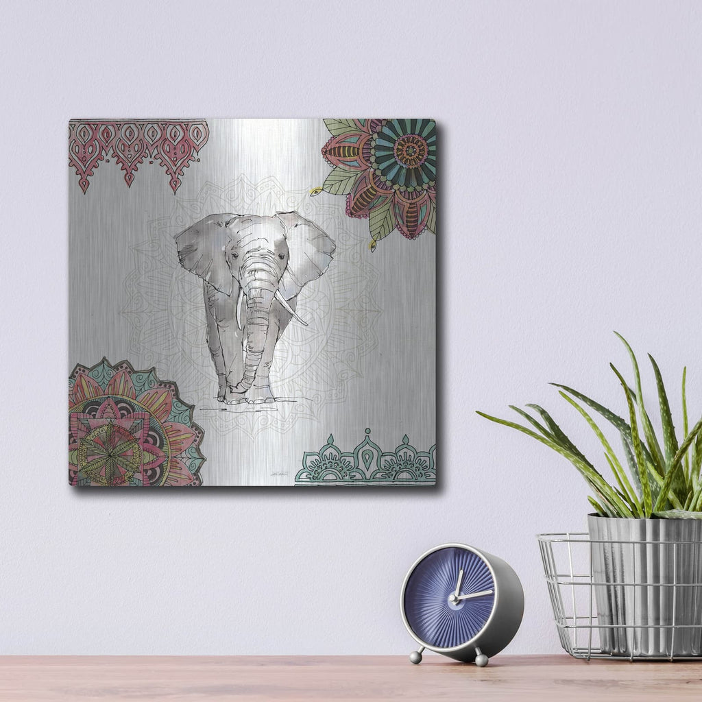 'Mandala Morning IV' by Anne Tavoletti – Metal Wall Art, 12x12 room view