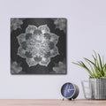 'Mandala Morning V Black and White' by Anne Tavoletti – Metal Wall Art, 12x12 room view