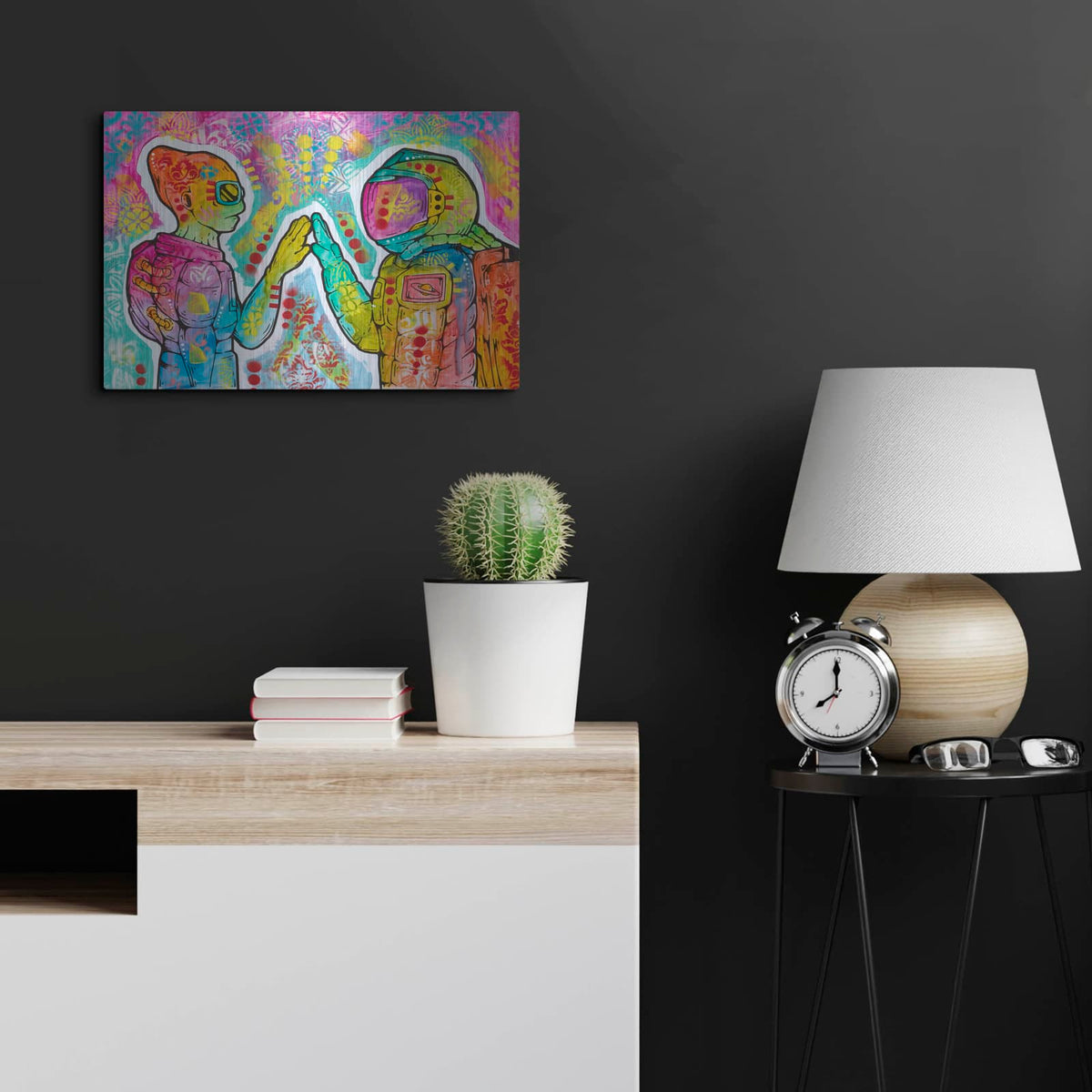 'Alien First Contact' by Dean Russo – Metal Wall Art, 24x16 room view