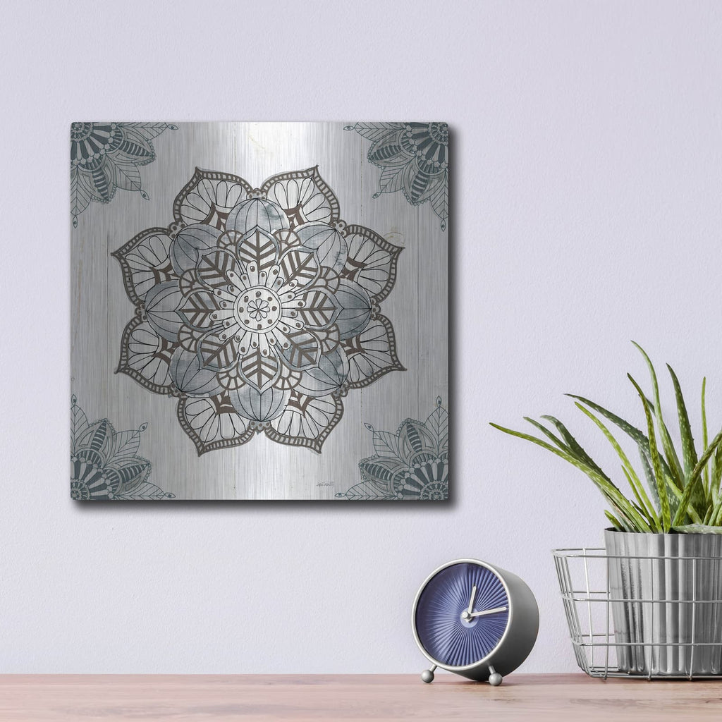 'Mandala Morning I' by Anne Tavoletti – Metal Wall Art, 12x12 room view