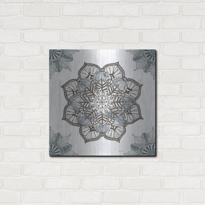 Luxe Metal Art 'Mandala Morning I' by Anne Tavoletti, Metal Wall Art,24x24