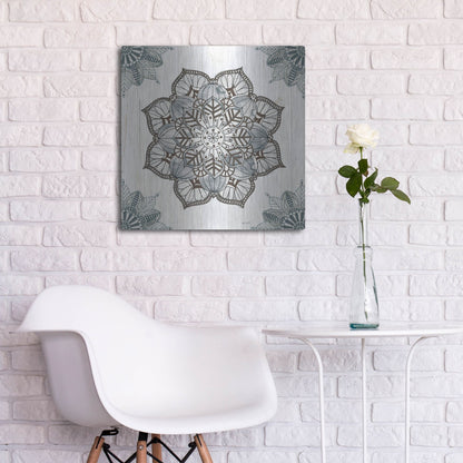 Luxe Metal Art 'Mandala Morning I' by Anne Tavoletti, Metal Wall Art,24x24