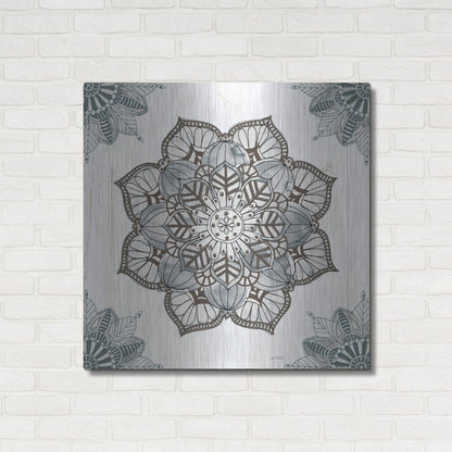 Luxe Metal Art 'Mandala Morning I' by Anne Tavoletti, Metal Wall Art,36x36