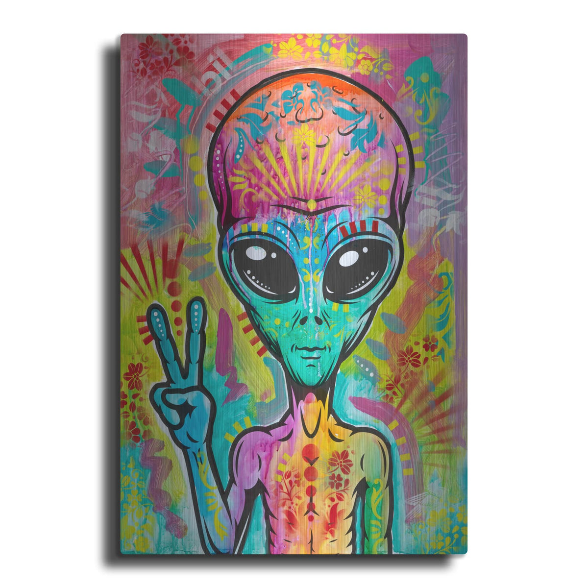 'Alien Peace Fingers' by Dean Russo – Metal Wall Art