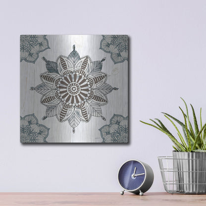 Luxe Metal Art 'Mandala Morning II' by Anne Tavoletti, Metal Wall Art,12x12