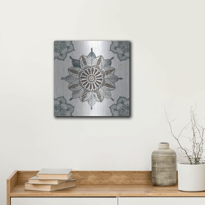 Luxe Metal Art 'Mandala Morning II' by Anne Tavoletti, Metal Wall Art,12x12
