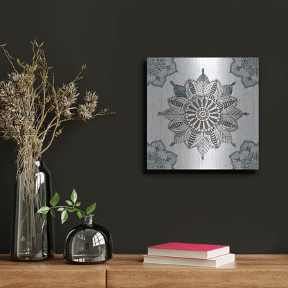 Luxe Metal Art 'Mandala Morning II' by Anne Tavoletti, Metal Wall Art,12x12