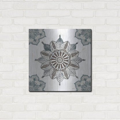 Luxe Metal Art 'Mandala Morning II' by Anne Tavoletti, Metal Wall Art,24x24