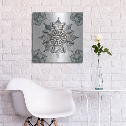 Luxe Metal Art 'Mandala Morning II' by Anne Tavoletti, Metal Wall Art,24x24