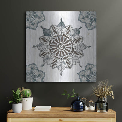 Luxe Metal Art 'Mandala Morning II' by Anne Tavoletti, Metal Wall Art,24x24