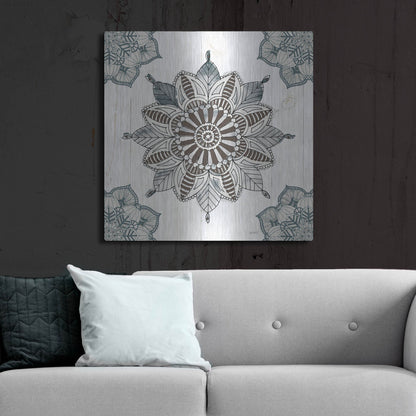 Luxe Metal Art 'Mandala Morning II' by Anne Tavoletti, Metal Wall Art,36x36