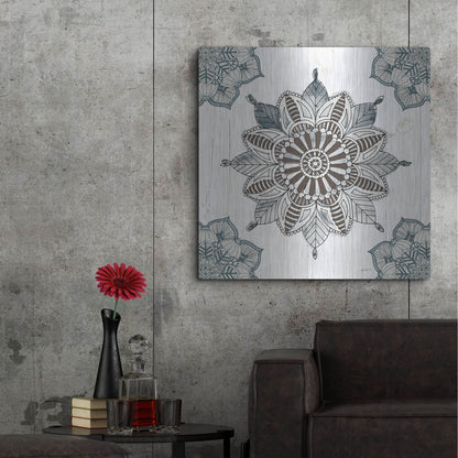 Luxe Metal Art 'Mandala Morning II' by Anne Tavoletti, Metal Wall Art,36x36