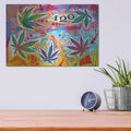 'Pot Leaves 420' by Dean Russo – Metal Wall Art, 16x12 room view