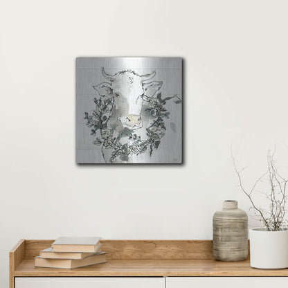 Luxe Metal Art 'Modern Farmhouse XII' by Anne Tavoletti, Metal Wall Art,12x12