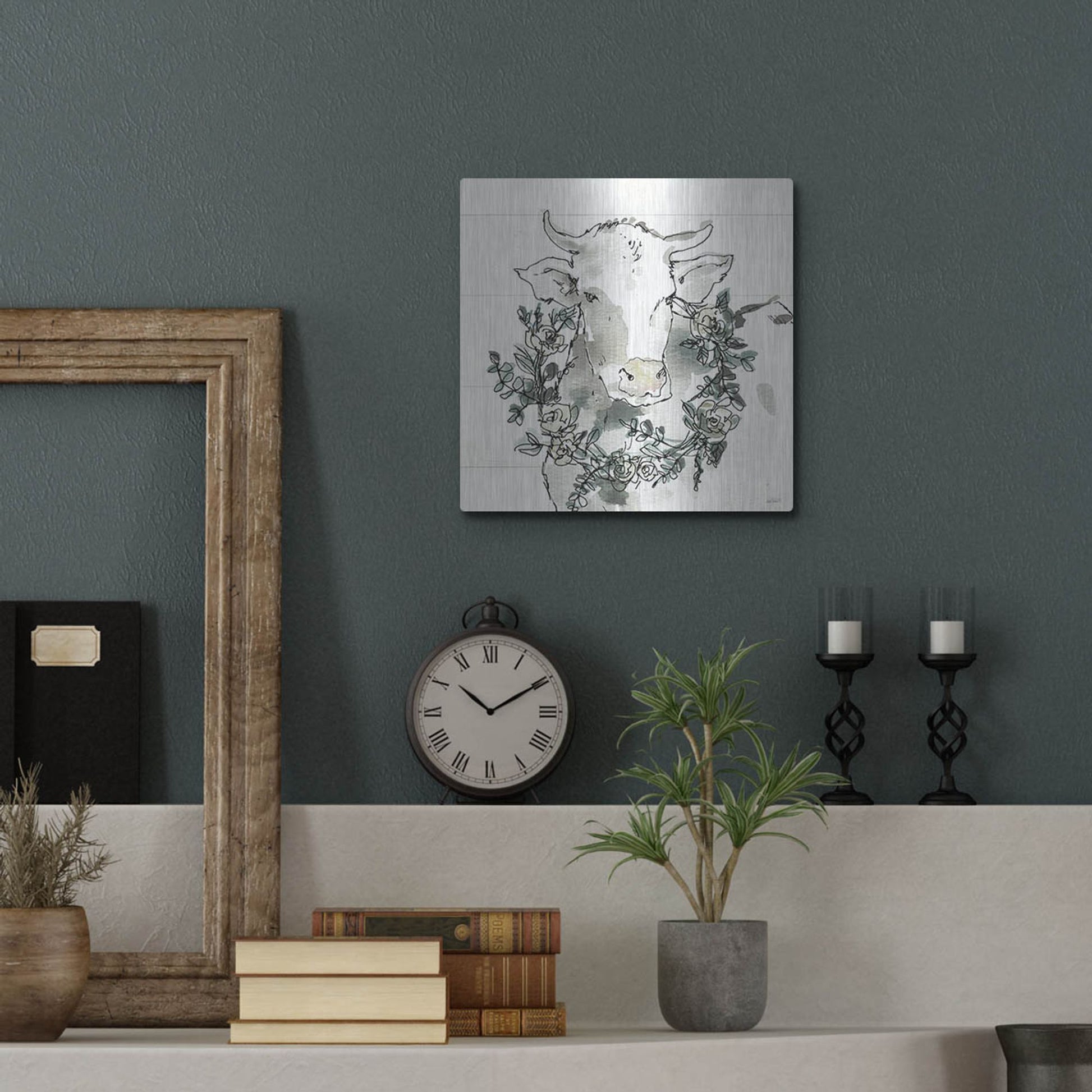 Luxe Metal Art 'Modern Farmhouse XII' by Anne Tavoletti, Metal Wall Art,12x12