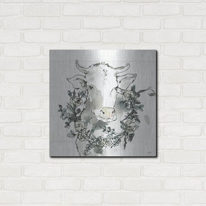 Luxe Metal Art 'Modern Farmhouse XII' by Anne Tavoletti, Metal Wall Art,24x24