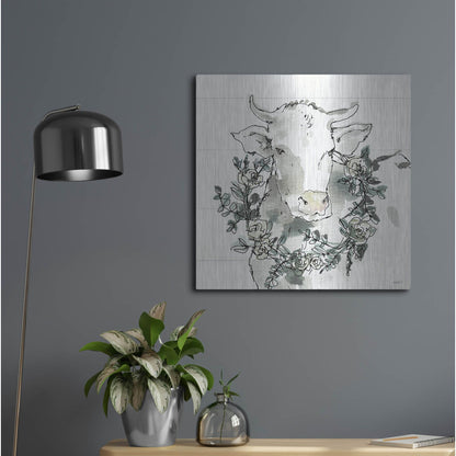 Luxe Metal Art 'Modern Farmhouse XII' by Anne Tavoletti, Metal Wall Art,24x24