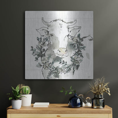 Luxe Metal Art 'Modern Farmhouse XII' by Anne Tavoletti, Metal Wall Art,24x24