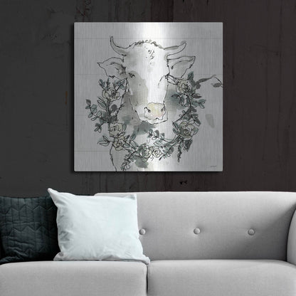 Luxe Metal Art 'Modern Farmhouse XII' by Anne Tavoletti, Metal Wall Art,36x36
