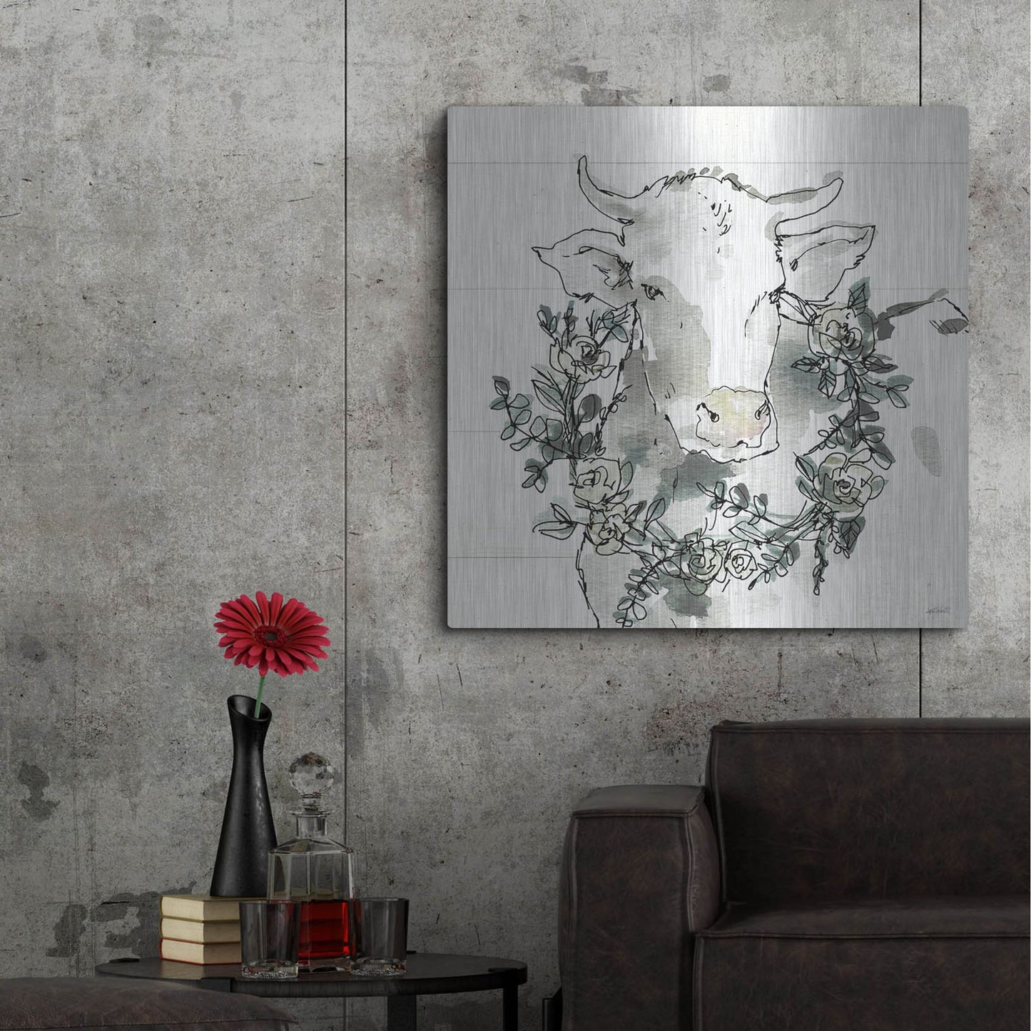 Luxe Metal Art 'Modern Farmhouse XII' by Anne Tavoletti, Metal Wall Art,36x36