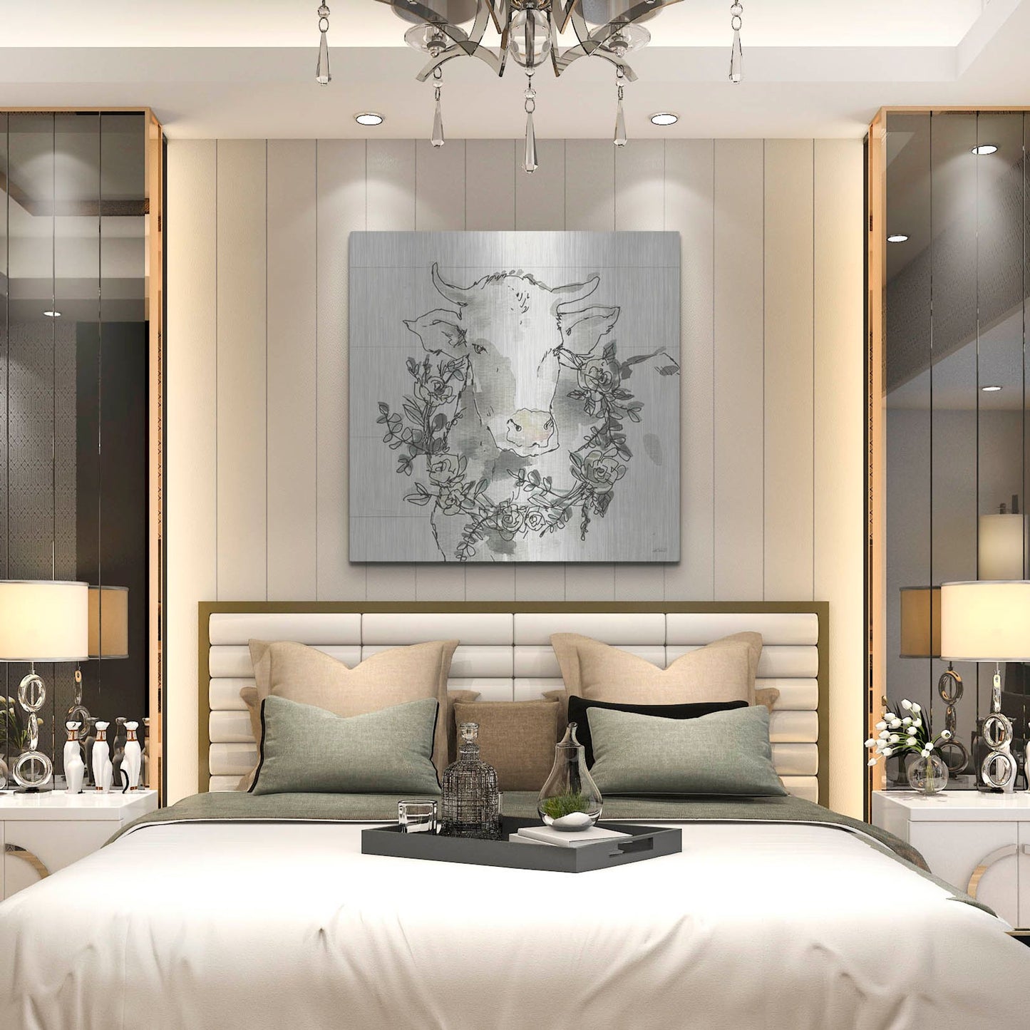 Luxe Metal Art 'Modern Farmhouse XII' by Anne Tavoletti, Metal Wall Art,36x36