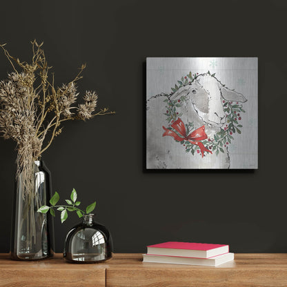 Luxe Metal Art 'Modern Farmhouse XIII Christmas' by Anne Tavoletti, Metal Wall Art,12x12