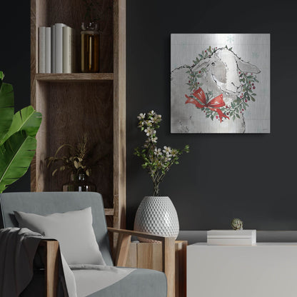 Luxe Metal Art 'Modern Farmhouse XIII Christmas' by Anne Tavoletti, Metal Wall Art,24x24