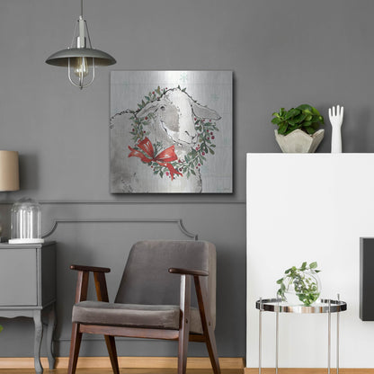 Luxe Metal Art 'Modern Farmhouse XIII Christmas' by Anne Tavoletti, Metal Wall Art,24x24