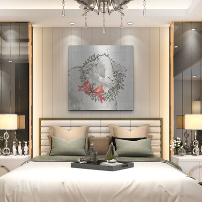 Luxe Metal Art 'Modern Farmhouse XIII Christmas' by Anne Tavoletti, Metal Wall Art,36x36