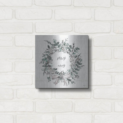 Luxe Metal Art 'Modern Farmhouse VII Stay Cozy' by Anne Tavoletti, Metal Wall Art,12x12