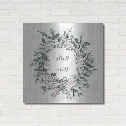Luxe Metal Art 'Modern Farmhouse VII Stay Cozy' by Anne Tavoletti, Metal Wall Art,36x36