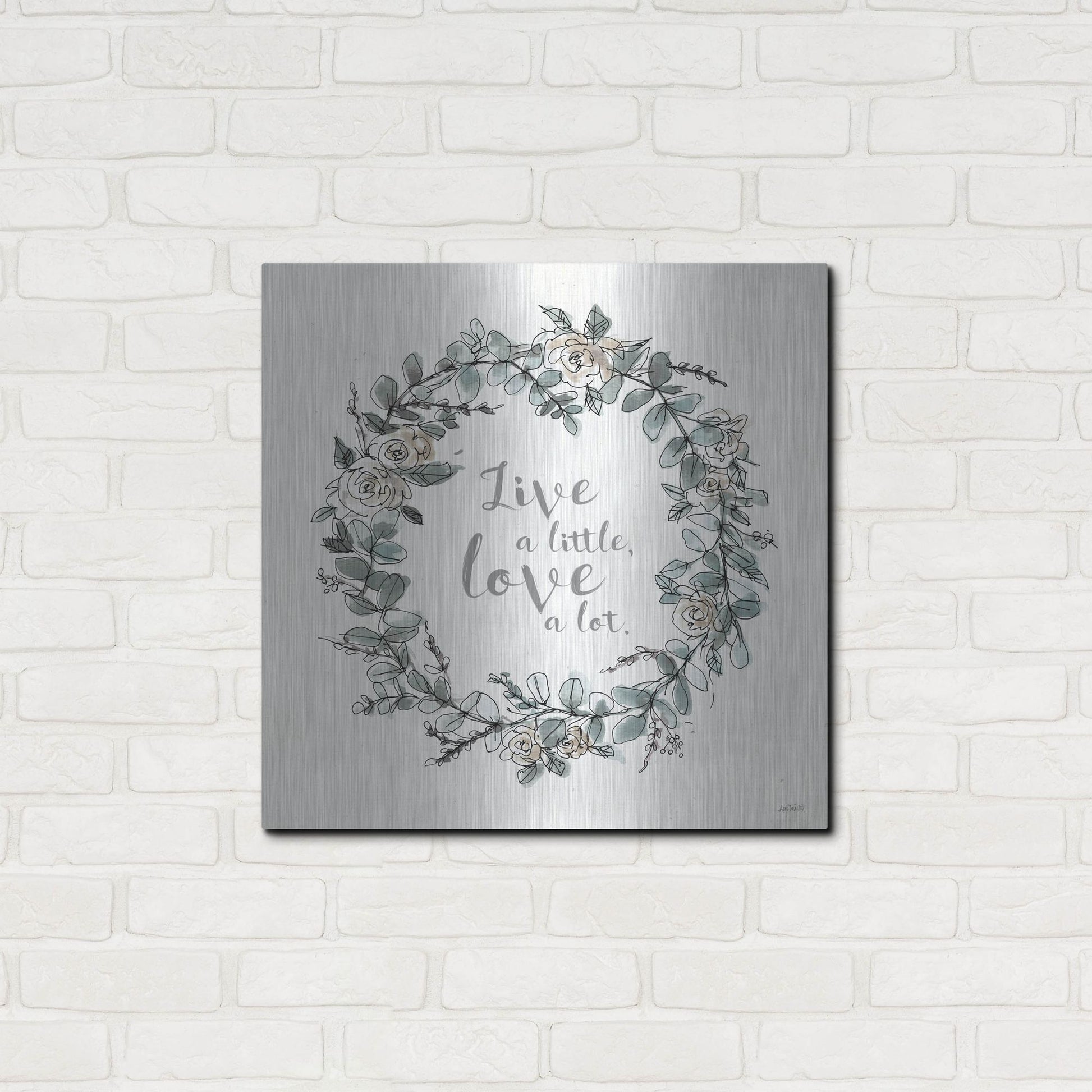 Luxe Metal Art 'Modern Farmhouse VI Live' by Anne Tavoletti, Metal Wall Art,24x24