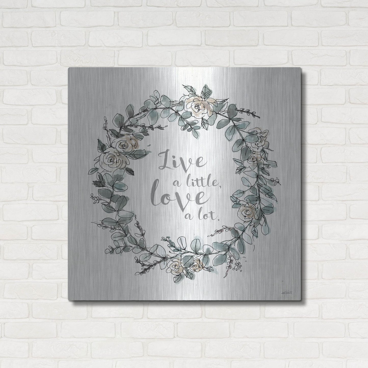 Luxe Metal Art 'Modern Farmhouse VI Live' by Anne Tavoletti, Metal Wall Art,36x36