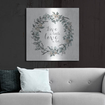 Luxe Metal Art 'Modern Farmhouse VI Live' by Anne Tavoletti, Metal Wall Art,36x36