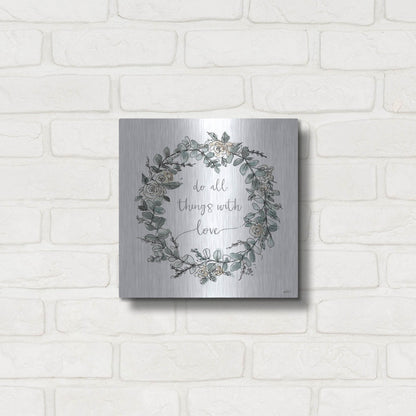 Luxe Metal Art 'Modern Farmhouse VI on White' by Anne Tavoletti, Metal Wall Art,12x12