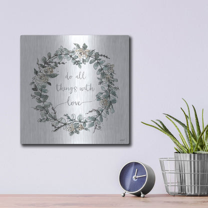 Luxe Metal Art 'Modern Farmhouse VI on White' by Anne Tavoletti, Metal Wall Art,12x12