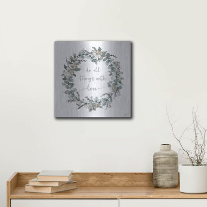 Luxe Metal Art 'Modern Farmhouse VI on White' by Anne Tavoletti, Metal Wall Art,12x12