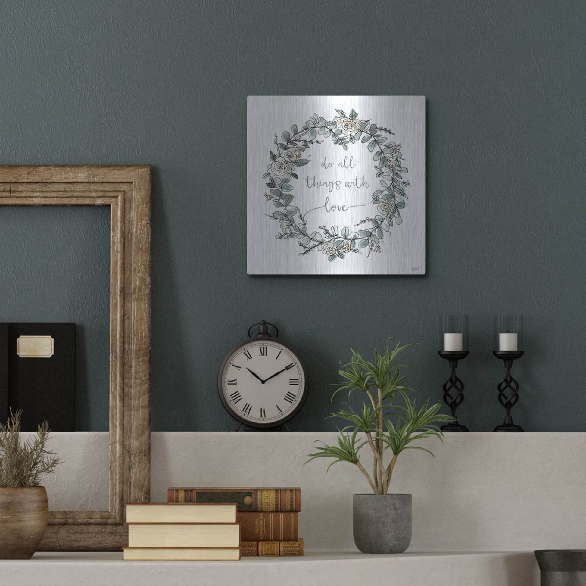 Luxe Metal Art 'Modern Farmhouse VI on White' by Anne Tavoletti, Metal Wall Art,12x12