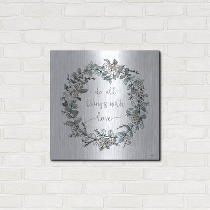 Luxe Metal Art 'Modern Farmhouse VI on White' by Anne Tavoletti, Metal Wall Art,24x24