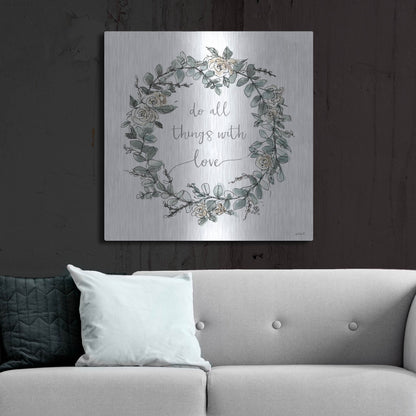 Luxe Metal Art 'Modern Farmhouse VI on White' by Anne Tavoletti, Metal Wall Art,36x36