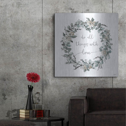 Luxe Metal Art 'Modern Farmhouse VI on White' by Anne Tavoletti, Metal Wall Art,36x36